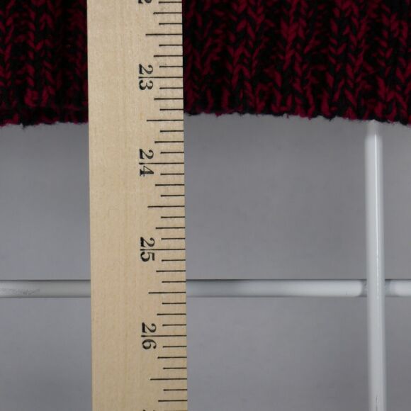 Chaps Pullover Sweater Womens Petite Large Red Black Chunky Knit Cozy Chic Bold - Picture 9 of 10